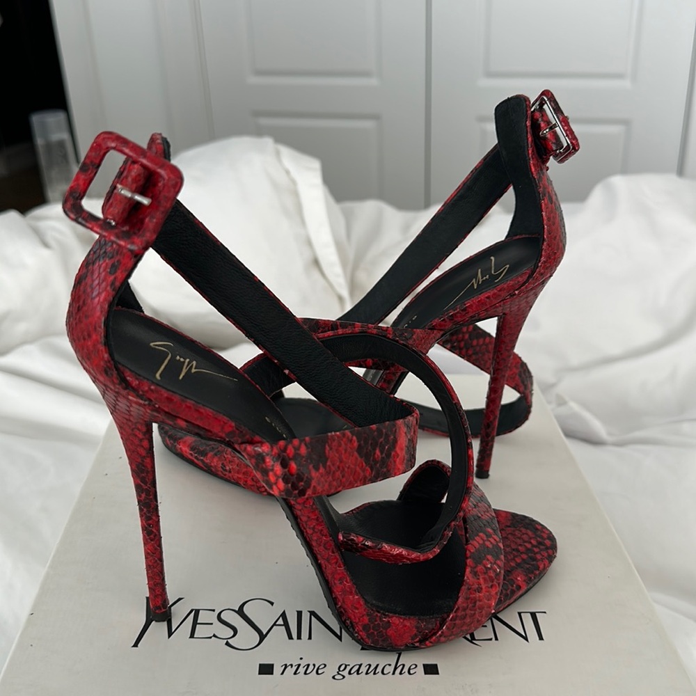 Giuseppe Zanotti Red Python Heels - image 1
